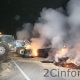 foto vivi la strada   camionista perde un carico di fuoco panico per gli automobilisti......