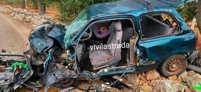 incidente putignano conversano 25 settembre 2026